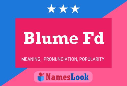 Póster del nombre Blume Fd