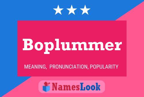 Póster del nombre Boplummer