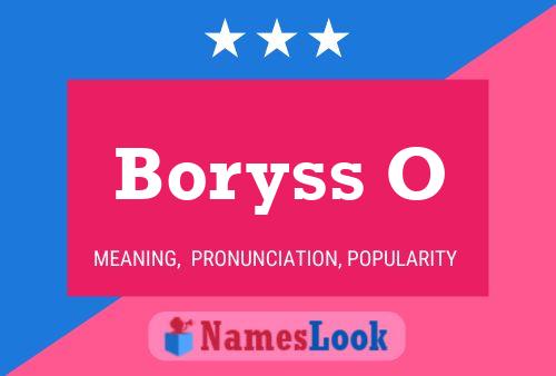 Póster del nombre Boryss O