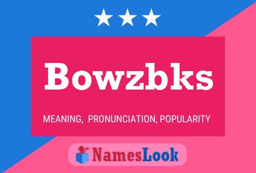 Póster del nombre Bowzbks