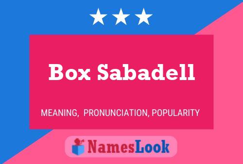 Póster del nombre Box Sabadell