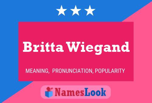 Póster del nombre Britta Wiegand