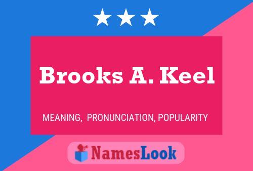 Póster del nombre Brooks A. Keel