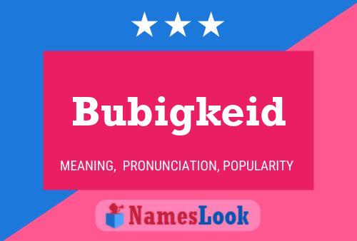 Póster del nombre Bubigkeid