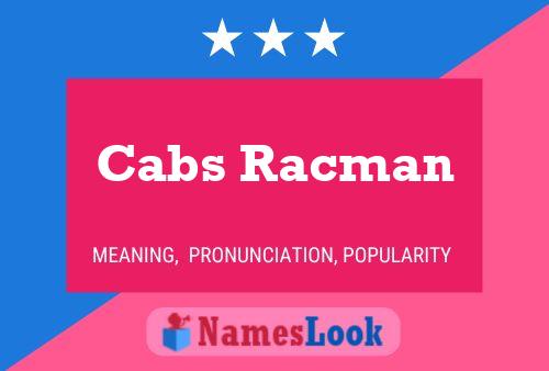 Póster del nombre Cabs Racman