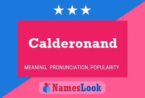 Póster del nombre Calderonand