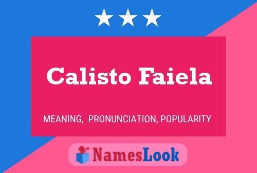 Póster del nombre Calisto Faiela