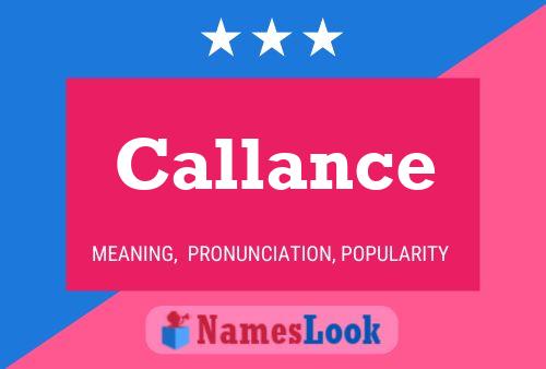 Póster del nombre Callance