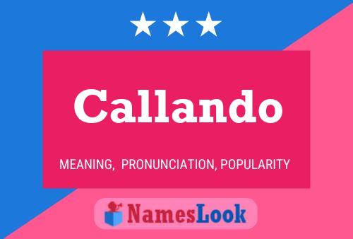 Póster del nombre Callando