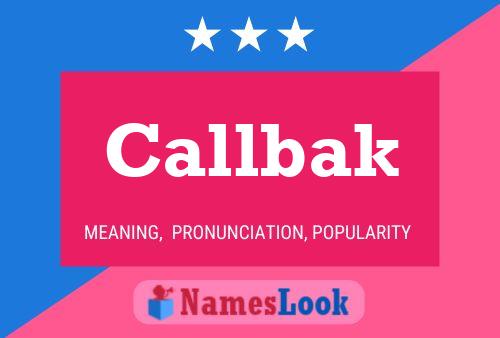 Póster del nombre Callbak