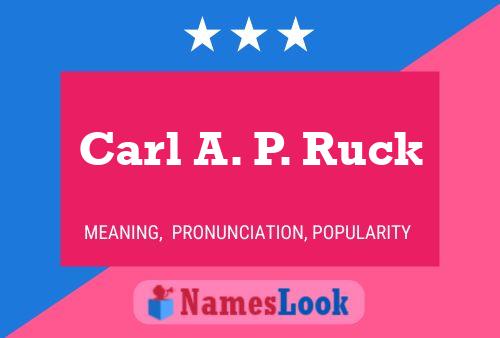 Póster del nombre Carl A. P. Ruck