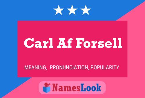 Póster del nombre Carl Af Forsell