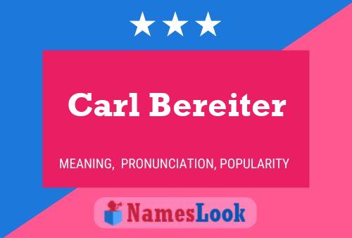 Póster del nombre Carl Bereiter