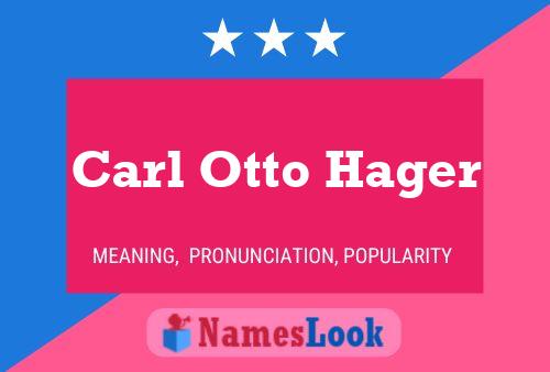 Póster del nombre Carl Otto Hager