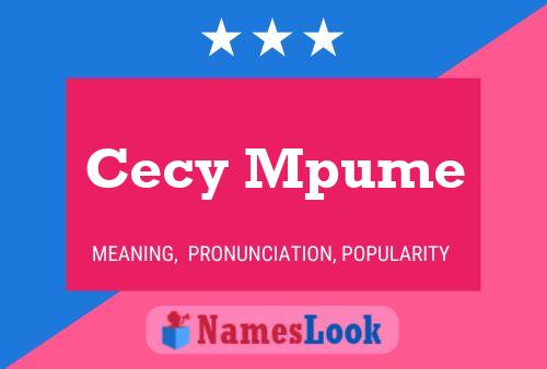 Póster del nombre Cecy Mpume