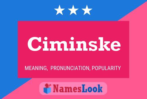 Póster del nombre Ciminske