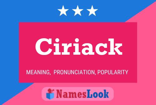 Póster del nombre Ciriack