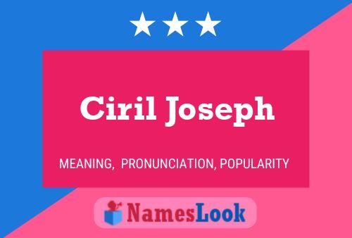 Póster del nombre Ciril Joseph