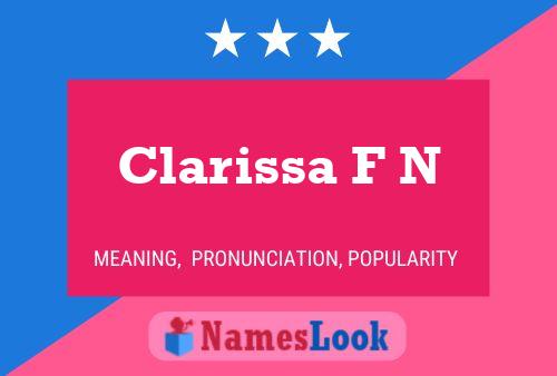 Póster del nombre Clarissa F N