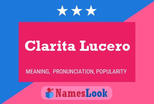 Póster del nombre Clarita Lucero