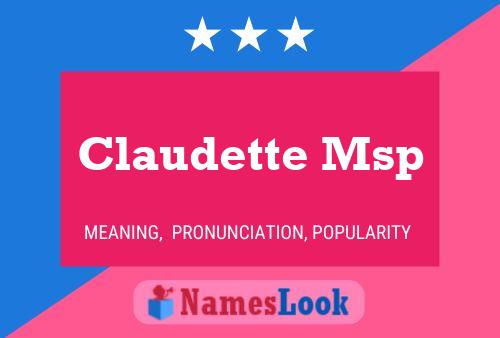 Póster del nombre Claudette Msp