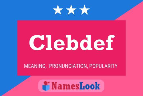 Póster del nombre Clebdef