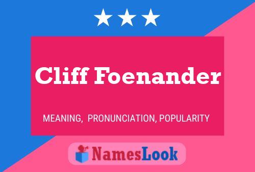 Póster del nombre Cliff Foenander