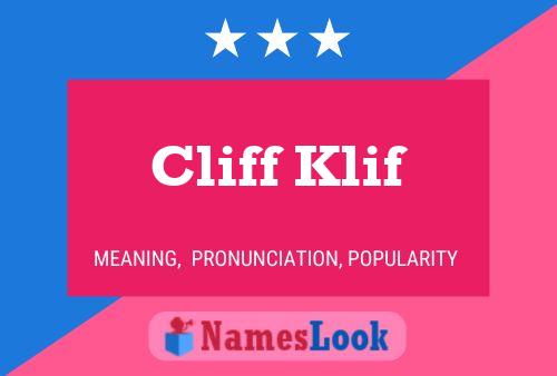 Póster del nombre Cliff Klif