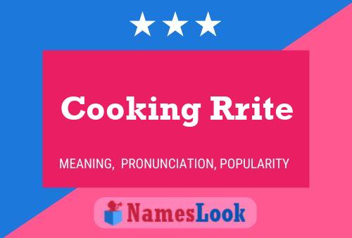 Póster del nombre Cooking Rrite