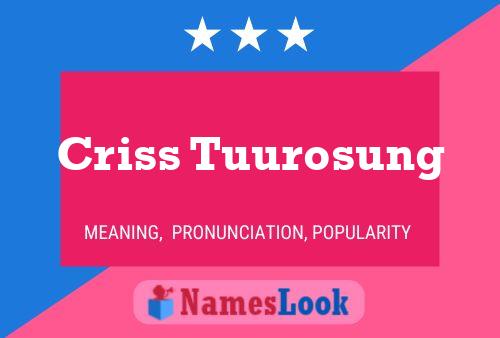 Póster del nombre Criss Tuurosung