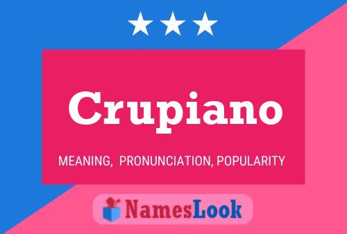 Póster del nombre Crupiano