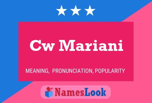 Póster del nombre Cw Mariani