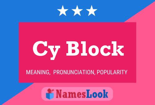 Póster del nombre Cy Block