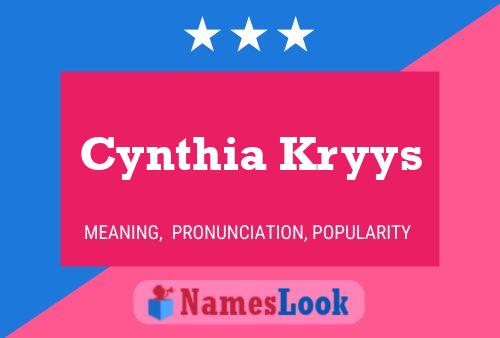 Póster del nombre Cynthia Kryys