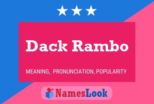 Póster del nombre Dack Rambo