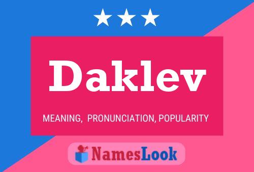 Póster del nombre Daklev