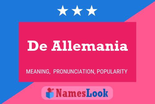 Póster del nombre De Allemania