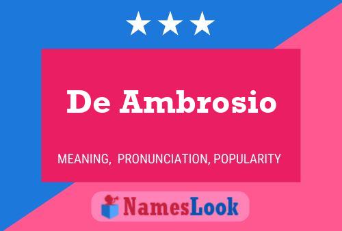 Póster del nombre De Ambrosio