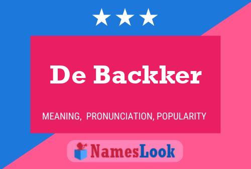 Póster del nombre De Backker