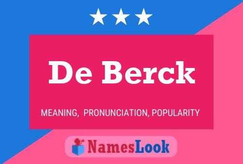 Póster del nombre De Berck