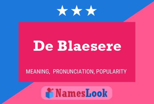 Póster del nombre De Blaesere