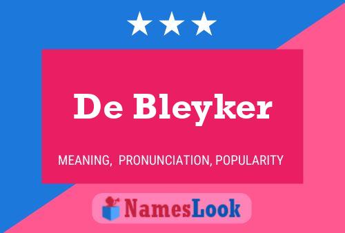 Póster del nombre De Bleyker