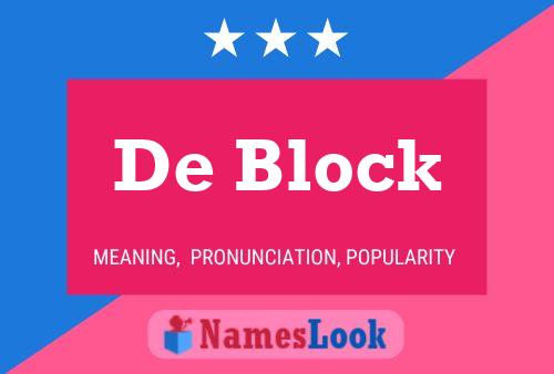 Póster del nombre De Block