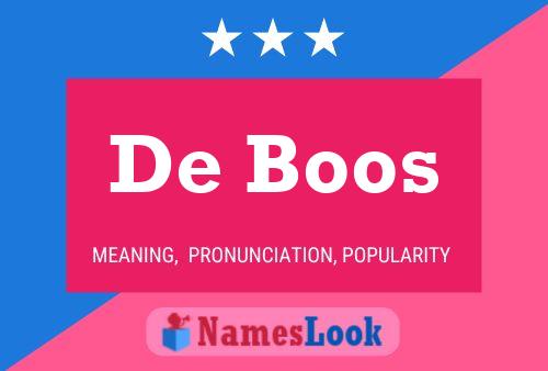 Póster del nombre De Boos