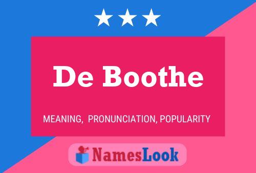 Póster del nombre De Boothe