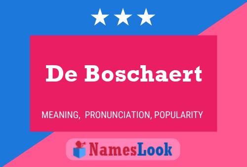 Póster del nombre De Boschaert