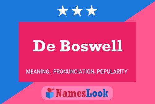 Póster del nombre De Boswell