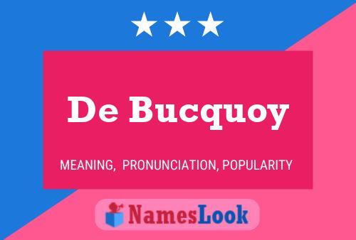 Póster del nombre De Bucquoy