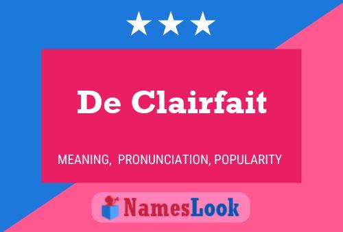 Póster del nombre De Clairfait