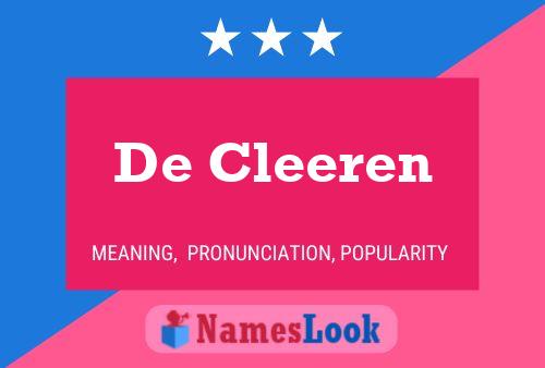 Póster del nombre De Cleeren